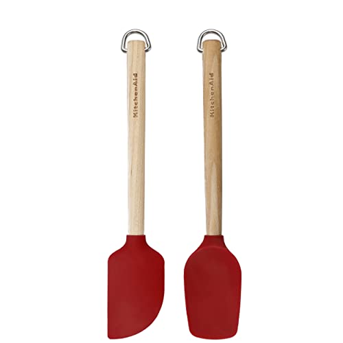 KitchenAid Mini-Pfannenwender-Set aus Birkenholz, Empire Red, 2-teilig von KitchenAid