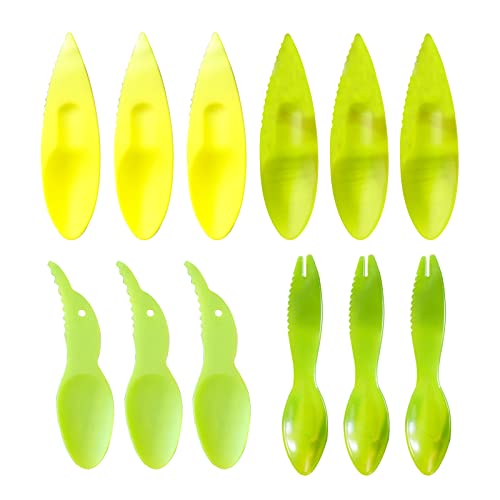 Kiwi Löffel,Kiwi Spoon,Kiwilöffel,Kiwi Plastic Spoon,Fruit Peeler Cutter Spoon,Für Kiwis,Äpfel,Grapefruits Etc,4 Modelle 12 Tlg,Kiuiom von Kiuiom