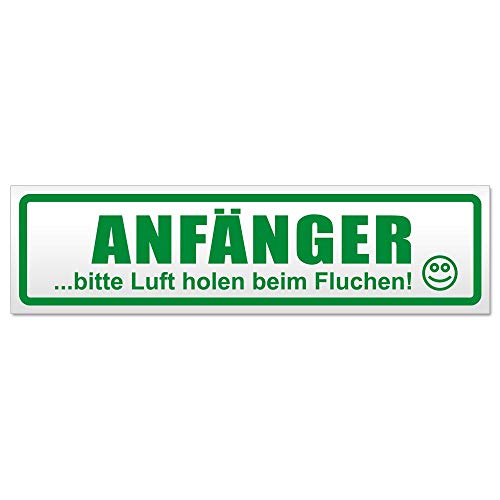 Kiwistar Anfänger - Bitte Luft Holen Magnetschild Schild magnetisch - 30cm Grün - Magnetfolie für Auto PKW Kfz von Kiwistar