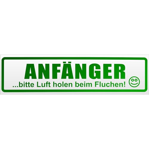Kiwistar Anfänger - Bitte Luft Holen Magnetschild Schild magnetisch - 30cm Grün - reflektierend - Magnetfolie für Auto PKW Kfz von Kiwistar