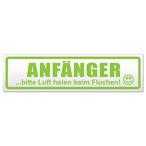 Kiwistar Anfänger - Bitte Luft Holen Magnetschild Schild magnetisch - 30cm Lindgrün - Magnetfolie für Auto PKW Kfz von Kiwistar