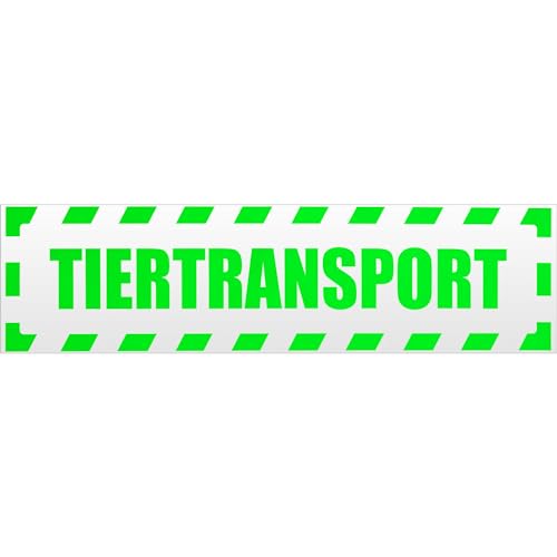 Kiwistar Tiertransport gestreift Magnetschild Schild magnetisch - 30cm Neongrün - Magnetfolie für Auto PKW Kfz von Kiwistar