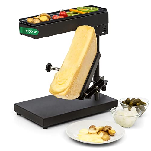 Klarstein Käse Raclette-Grill mit Edelstahl, Dreh- & Verstellbarer Raclette Schmelzer Grill für Käse am Stück, Robuster Schweizer Raclette Grill-Gerät, 1000W Kleiner -Käseschmelzer von Klarstein