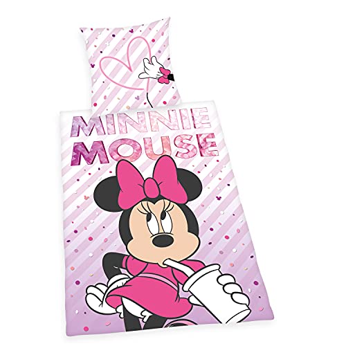 Herding Disney's Minnie Mouse Bettwäsche-Set, Kopfkissenbezug 80 x 80 cm, Bettbezug 135 x 200 cm, Mit praktischer Knopfleiste, 100% Baumwolle/Linon Herding Disney's Minnie Mouse Bettwäsche-Set, Kopfkissenbezug 80 x 80 cm, Bettbezug 135 x 200 cm, Mit praktischer Knopfleiste, 100% Baumwolle/Linon von Herding