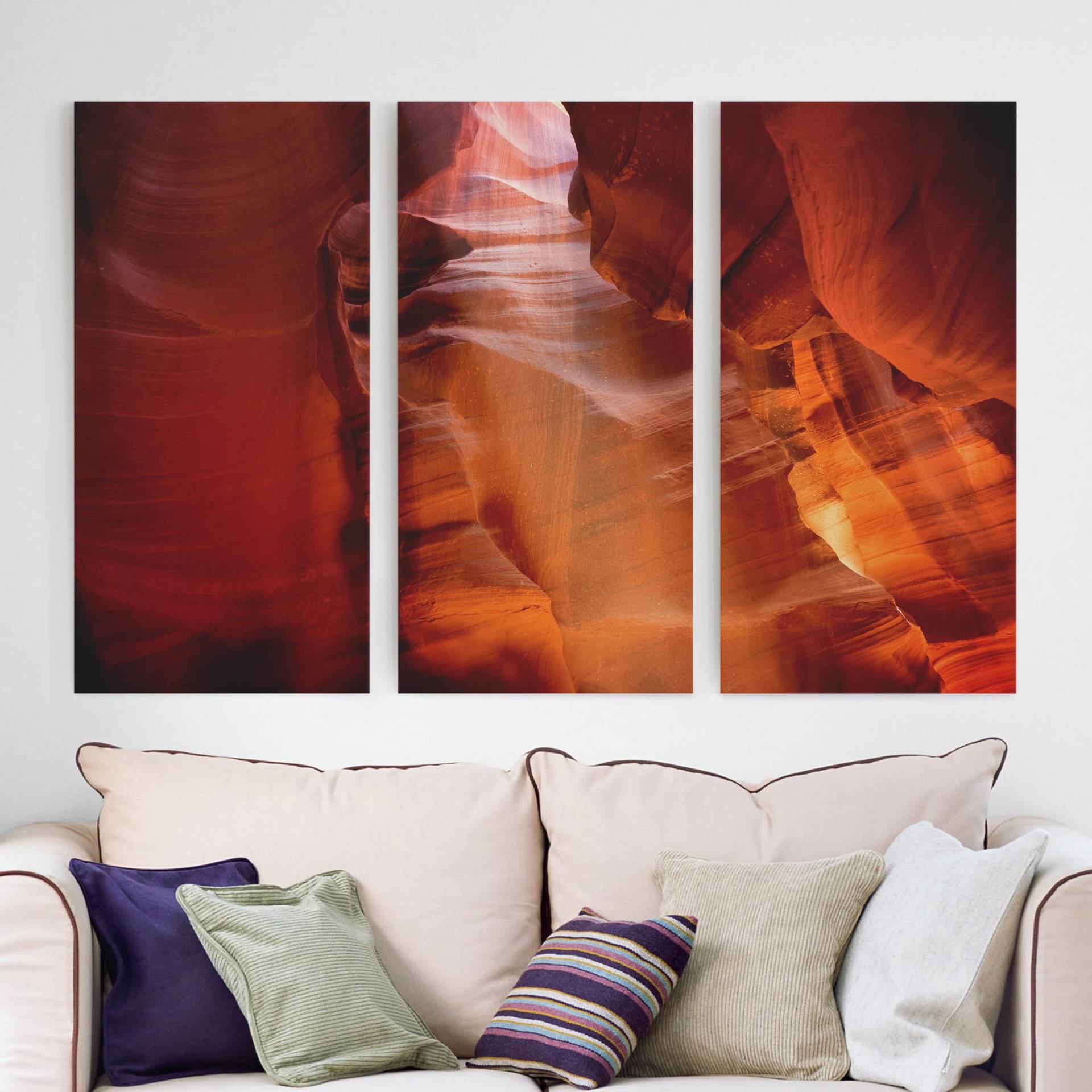 3-teiliges Leinwandbild Natur & Landschaft Antelope Canyon von Klebefieber