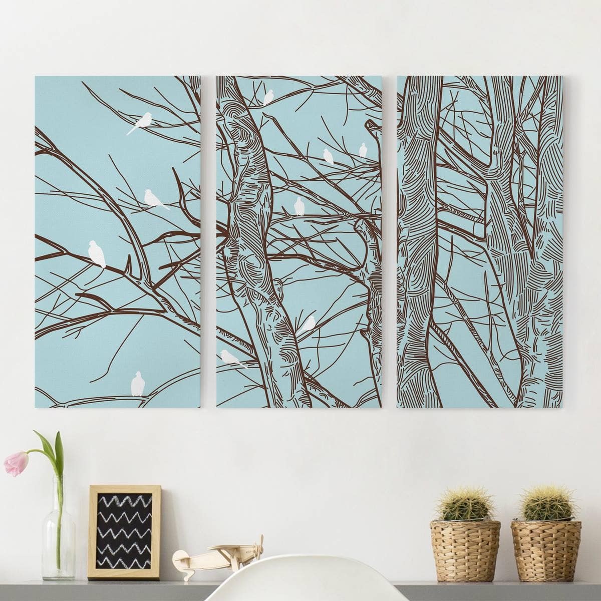 3-teiliges Leinwandbild Natur & Landschaft Winterbäume von Klebefieber