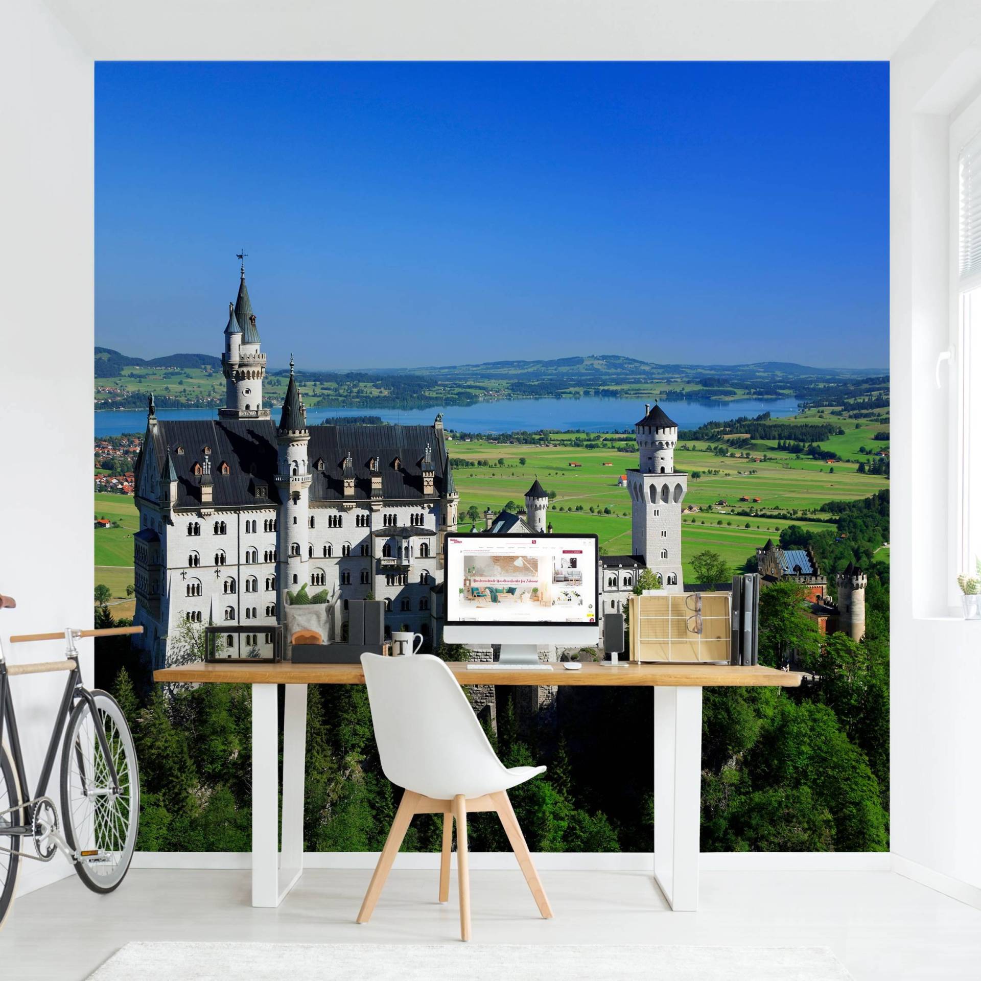 Fototapete Skyline Schloss Neuschwanstein von Klebefieber