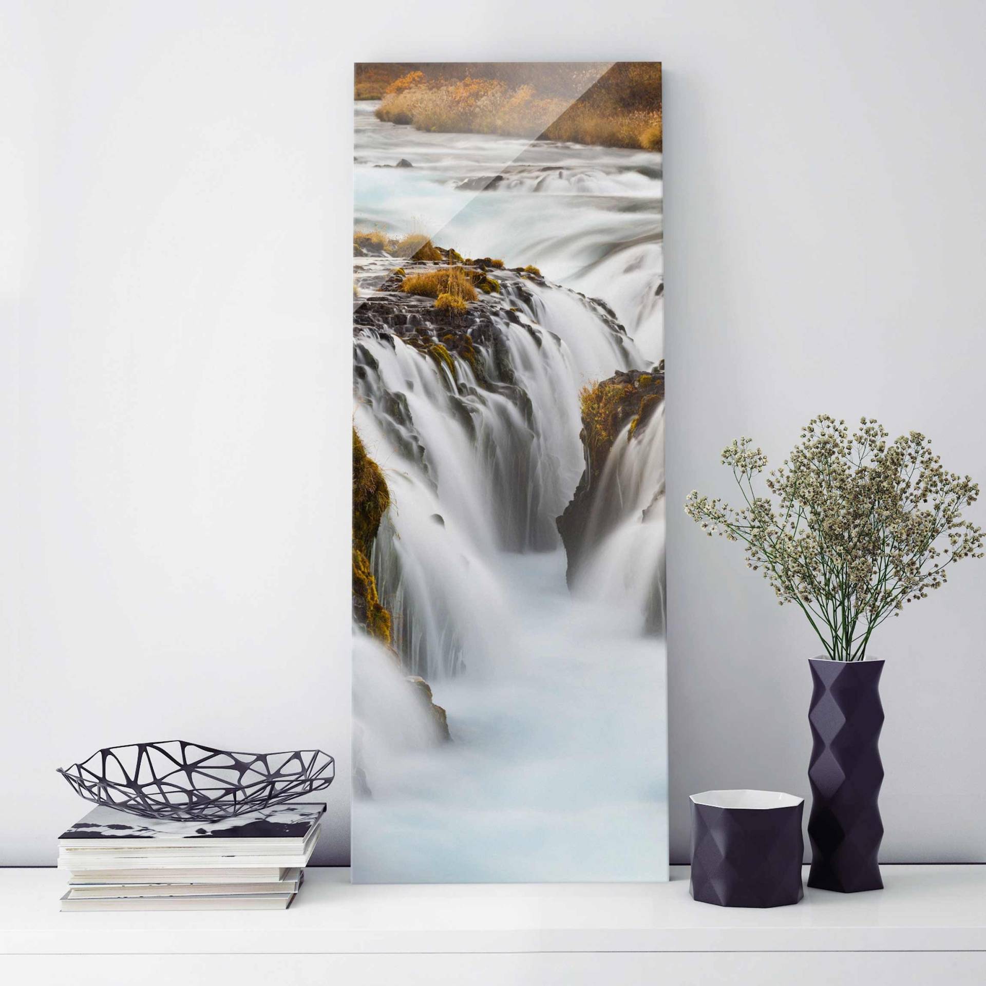 Glasbild Natur & Landschaft Brúarfoss Wasserfall in Island von Klebefieber