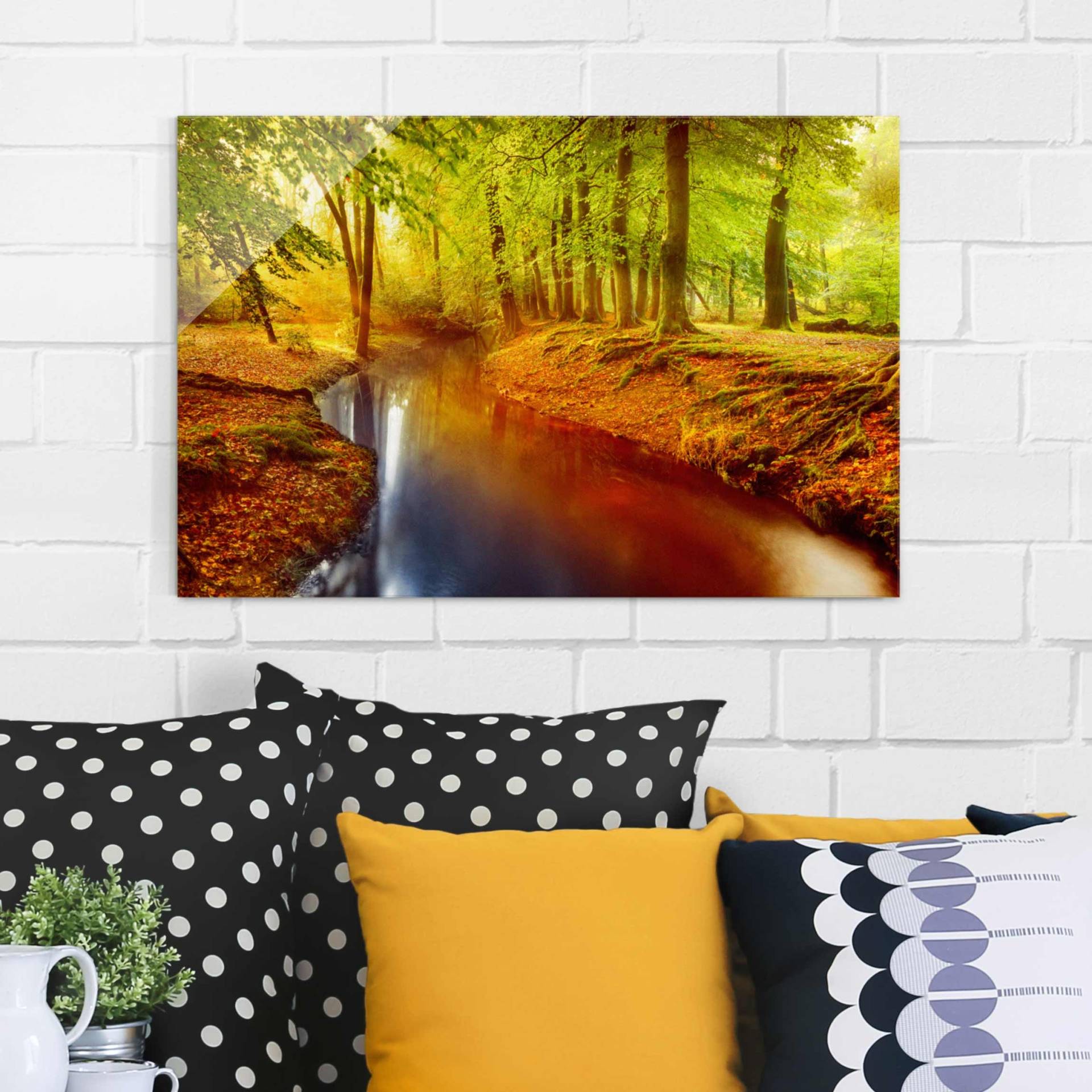 Glasbild Natur & Landschaft Herbstwald von Klebefieber