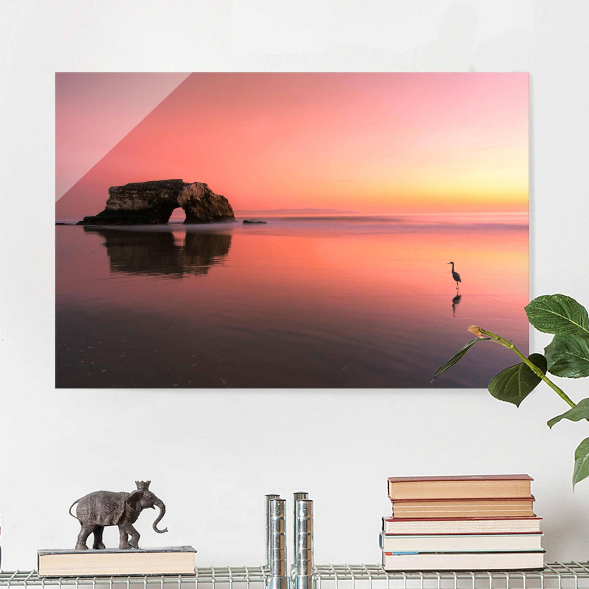 Glasbild Natur & Landschaft Natürliche Brücke im Sonnenuntergang von Klebefieber