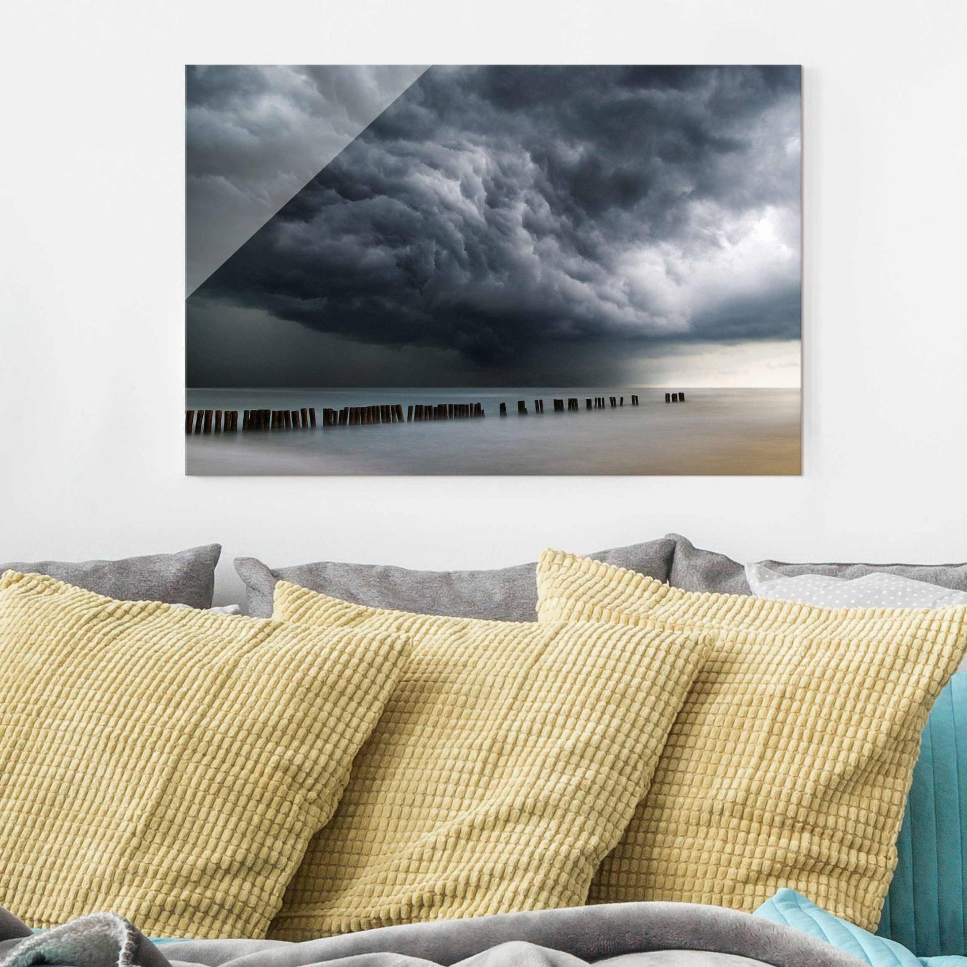 Glasbild Natur & Landschaft Sturmwolken über der Ostsee von Klebefieber