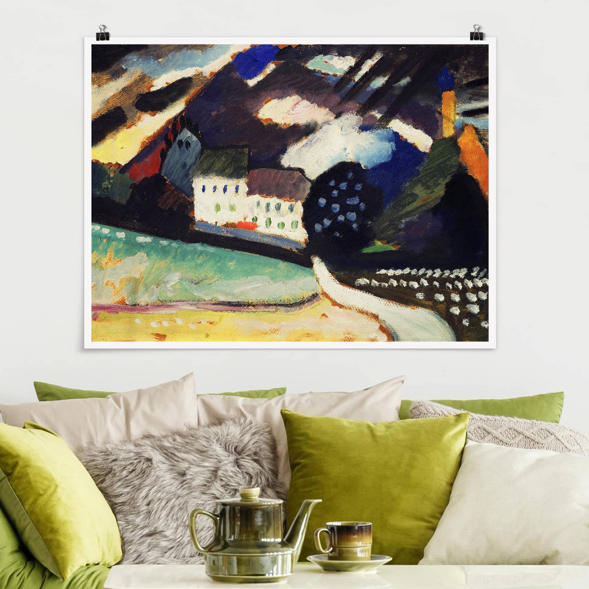 Poster Wassily Kandinsky - Schloss und Kirche von Klebefieber