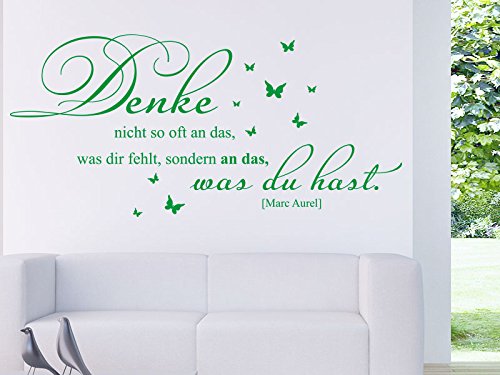 KLEBEHELD® Wandtattoo Denke nicht so oft an das was dir fehlt... (Farbe dunkelgrün/Größe 80x37cm) von Klebeheld