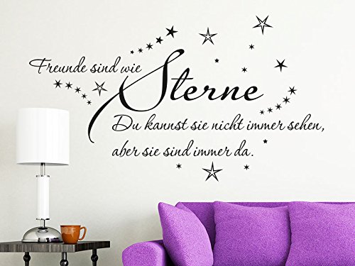 KLEBEHELD® Wandtattoo Freunde sind wie Sterne (Farbe dunkelgrün/Größe 60x33cm) von Klebeheld