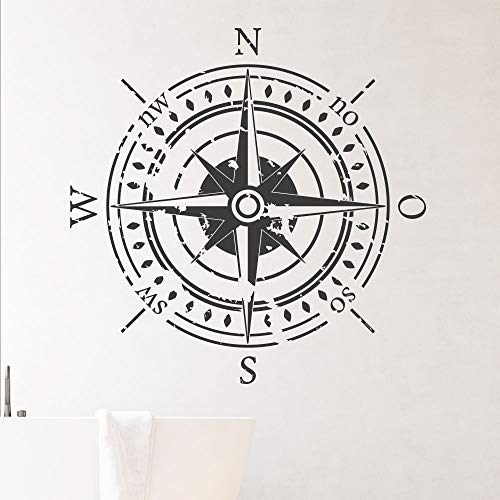 KLEBEHELD® Wandtattoo Kompass Vintage | Wandtattoo Windrose | Himmelsrichtung |Farbe dunkelgrün, Größe 58x58cm von Klebeheld