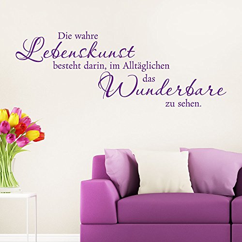 KLEBEHELD® Wandtattoo Spruch Die wahre Lebenskunst besteht darin, im Alltäglichen das Wunderbare zu sehen Farbe dunkelgrün, Größe 80x29cm von Klebeheld