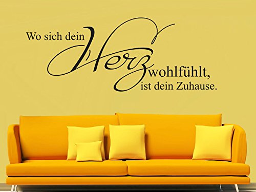 KLEBEHELD® Wandtattoo Wo sich dein Herz wohlfühlt, ist dein Zuhause. No.2 (Farbe dunkelgrün/Größe 120x47cm) von Klebeheld