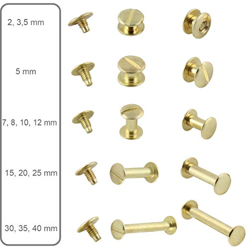BUCHSCHRAUBEN 50 Stück | Vermessingt oder vernickelt | Größe wählbar/vermessingt 8 mm BUCHSCHRAUBEN 50 Stück | Vermessingt oder vernickelt | Größe wählbar/vermessingt 8 mm von KLEBESHOP24