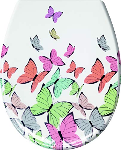 Kleine Wolke Butterflies WC-Sitz, Duroplast, Multicolor, 37 x 45 x 5 cm von Kleine Wolke
