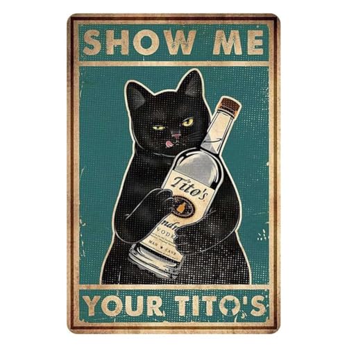 Kliplinc Lustiges Zeig Deine Schwarzen Katzen-Poster, M?Nnerh?Hlenschild, Vintage-Barschild, Bar-Wanddekoration, 150 X 100 cm von Kliplinc