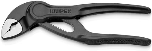 KNIPEX Cobra XS, Mini-Wasserpumpenzange | Rohrzange, Edc-Mini, Chrom-Vanadium, atramentiert, 100 mm (SB-Karte/Blister), 87 00 100 BK von Knipex