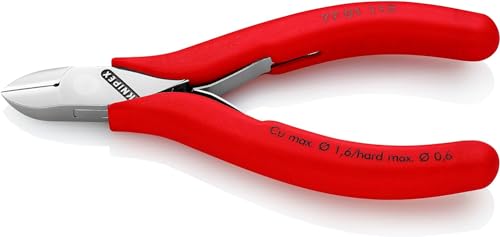 KNIPEX Elektronik-Seitenschneider mit durchgestecktem Gelenk mit rutschhemmenden Kunststoff-Hüllen 115 mm 77 01 115 KNIPEX Elektronik-Seitenschneider mit durchgestecktem Gelenk mit rutschhemmenden Kunststoff-Hüllen 115 mm 77 01 115 von Knipex