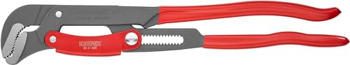 KNIPEX Rohrzange S-Maul mit Schnelleinstellung, Chrom-Vanadium, grau pulverbeschichtet, mit rutschhemmendem Griffen, 560 mm, 83 61 020 von Knipex