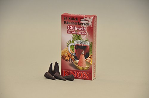 Knox Räucherkerzen/Räucherkegel – Glühwein – 24 Stück/Pkg. (1, Glühwein) von KNOX