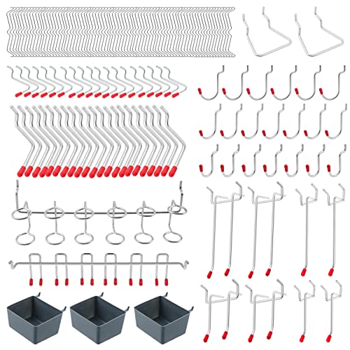 Knpwer 230 Stücke Werkzeuglochwand Haken, Lochwandhaken,Werkzeuglochwand Haken mit 12 Stecktafelkörben,für Organisationswerkzeuge von Knpwer