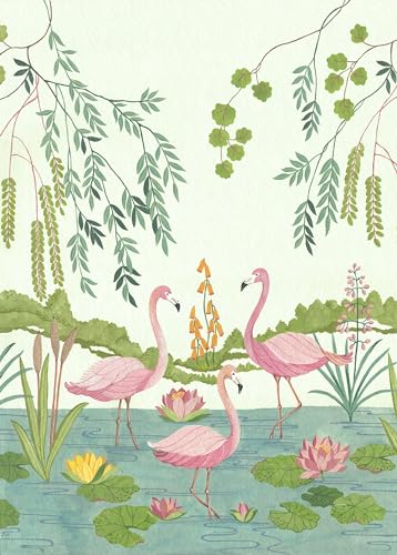 Komar Vlies Fototapete - Flamingo Vibes - Größe: 200 x 280 cm (Breite x Höhe) - Kinderzimmer, Tapete, Wandbild, Natur - IAX4-0044 von Komar