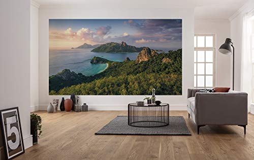 Komar Vlies Fototapete MONKEY ISLAND | Tapete, XXL, Dekoration, Natur, Landschaft, Schlafzimmer, Wohnzimmer, Büro, Flur | Größe 350 x 200 cm (Breite x Höhe) | SHX7-122 von Komar