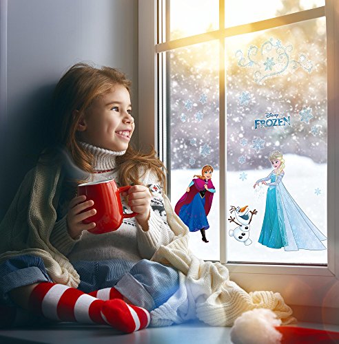 Komar Window-Sticker | Frozen Snowflake | 31 x 31 cm, 2 Bogen | Kinderzimmer, Mädchenzimmer, Fenstersticker, Fensteraufkleber, Wanddeko, Wandbild, Wandtattoo | 16408 von Komar