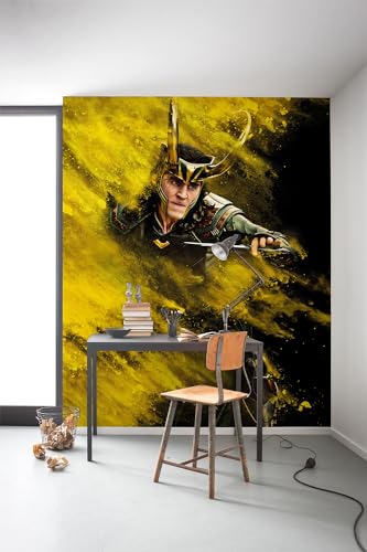 Marvel Vlies Fototapete - Loki Yellow Dust - Größe 200 x 250 cm - Kinderzimmer, Tapete, Kindertapete von Komar