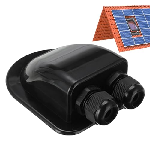 Kongou Solar-Doppeleinführungsbox, Solarkabeleinführungsverschraubung - Wasserdichte Solarkabel-Anschlussdose | Effiziente Kabelführung, gebogener Drahtdurchgangsstecker für Garagen, Wohnwagen und von Kongou