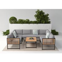 KONIFERA Gartenlounge-Set "Delphi", (Set, 20 tlg., 2x3er Sofa, 1x 2er Sofa, 1x Tisch 80x60x42cm, inkl. Kissen, Stahl), Akazienholz, inkl. 3 Dekokissen, verschiedene Stellmöglichkeiten von Konifera