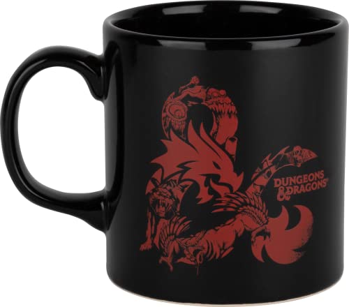 Konix Dungeons & Dragons Tasse - Keramiktasse - 320 ml - Monsters Motiv - Schwarz und Rot von Konix