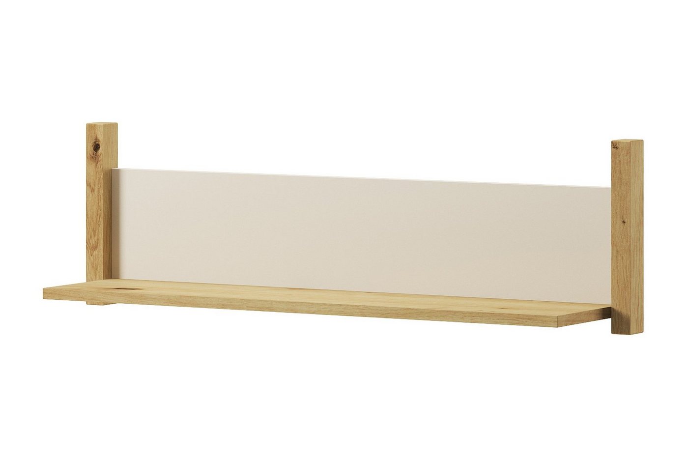 Konsimo Wandregal TRIDA Wandregal, Breite 90 cm, cremefarbene Ablage mit Holzelementen von Konsimo