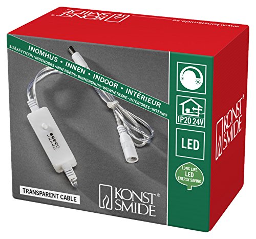 Konstsmide Dimmer, nachrüstbar für alle Konstsmide LED Innenartikel mit Trafo bis max. 400 LEDs, Innen, transparentes Kabel - 3668-003 von Konstsmide