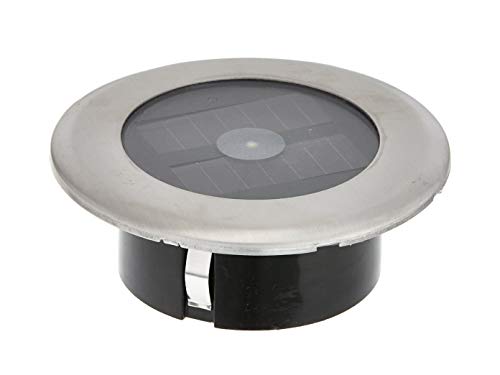 Konstsmide Solar LED Bodenspot 7626-000 / B: 11cm T: 11m H: 4cm / 2xNiMH Akku / IP44 / Edelstahl / klares Glas von Konstsmide