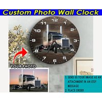 Big Truck Geschenke Für Trucker Personalisierte Holz Wanduhr, Rig Fahrer, Dad Geburtstagsgeschenke, Semi Decor von KoolKoolCustomDesign