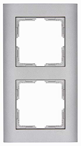 Kopp Athenis Unterputz-Feuchtraum 2-fach Rahmen, stahlfarben, 402647083 von Kopp