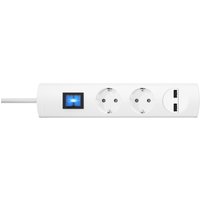 UNOversal 2-fach Steckdosenleiste, 2-fach USB-Ladeport 2100 mA, mit Schalter, weiß, 1,4m - Kopp von Kopp