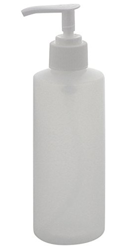 Luzente Flasche mit Pumper, Kosmetex Seifenspender Gelspender, leer, rund, klar 200 ml, 1× klar von Kosmetex