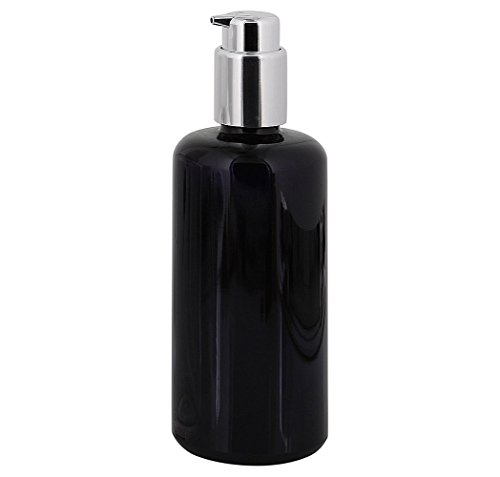 Violettglas Miron Gel-Spender Flasche, m. silber Lotionspender Kosmetex Glas-Flasche, Mironglas Flakon, leer, 1× 200 ml Violettglas von Kosmetex