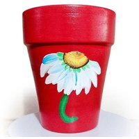 Personalisiertes Oma-Geschenk, Handbemalter Terrakotta-Topf, Übertopf Für Pflanzen, Individuelles Geschenk Pflanzenliebhaber - Hübscher Roter von Kossitas