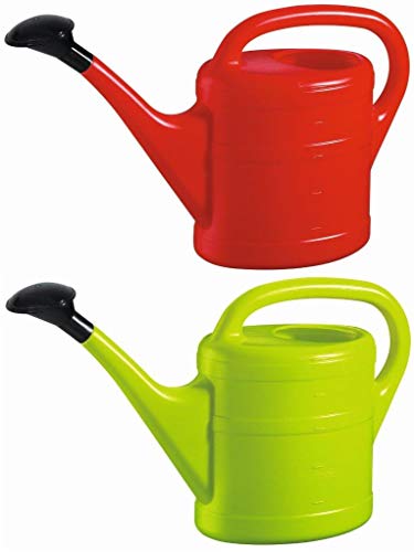 2X Gießkanne 5L ROT + MINTGRÜN + 1x KÜHLSCHRANKMAGNET! Gießkannen Kunststoff für groß & klein, Garten & Zimmerpflanzen Gieskanne Gieskannen Giesskanne 5 Liter Watering Can Kinder Zimmergießkanne von KOVA