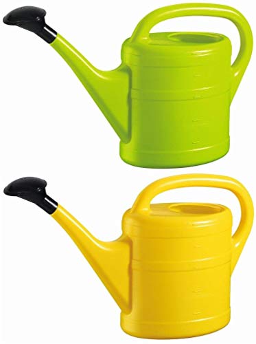 2X Gießkanne 5L MINTGRÜN + GELB + 1x KÜHLSCHRANKMAGNET! Gießkannen Kunststoff für groß & klein, Garten & Zimmerpflanzen Gieskanne Gieskannen Giesskanne 5 Liter Watering Can Kinder Zimmergießkanne von KOVA