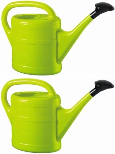 2X Gießkanne 5L HELLGRÜN + 1x BILDMAGNET! Blumenkanne Kunststoff für groß & klein, Garten & Zimmerpflanzen Gießkannen Gieskanne Gieskannen Giesskanne 5 Liter Watering Can Kinder Zimmergießkanne von KOVA