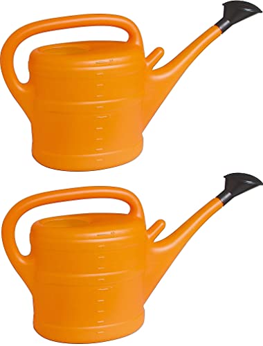 2X Gießkanne 10L ORANGE + ORANGE + 1x KÜHLSCHRANKMAGNET! Giesskanne Kunststoff für groß & klein Garten & Zimmerpflanzen Gießkannen Gieskanne Gieskannen 10 Liter Watering Can Gieskannen10Liter lr von KOVA