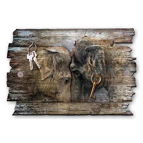 Kreative Feder Elefant Designer Schlüsselbrett, Hakenleiste Landhaus Style, Shabby aus Holz 30x20cm, HSB022 von Kreative Feder